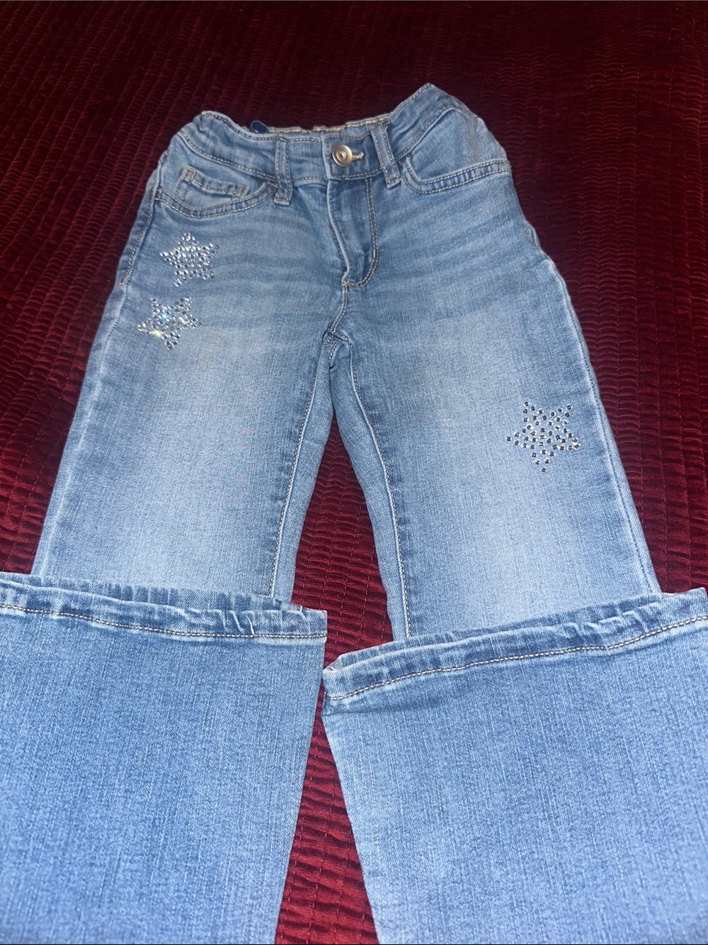 The Children's Place Light Blue Denim Jeans with Star Studs